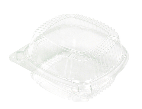 Genpak AD24 Hinged 24 oz Clear Plastic Deli Take Out Food Container - 7  1/4L x 6 3/8W x 2H